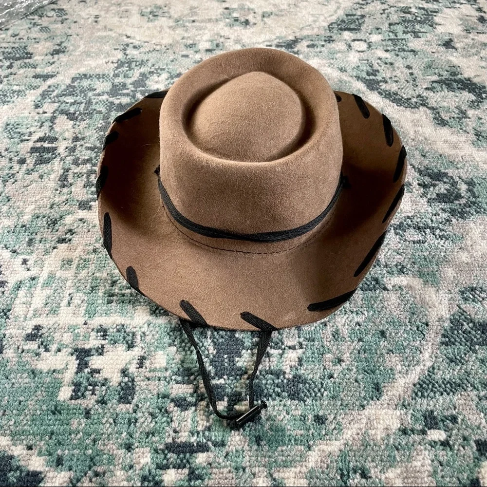M&F Western Products 100% Wool Cowboy Hat Whip Stitch Woody Style Kids Medium - Picture 2 of 9